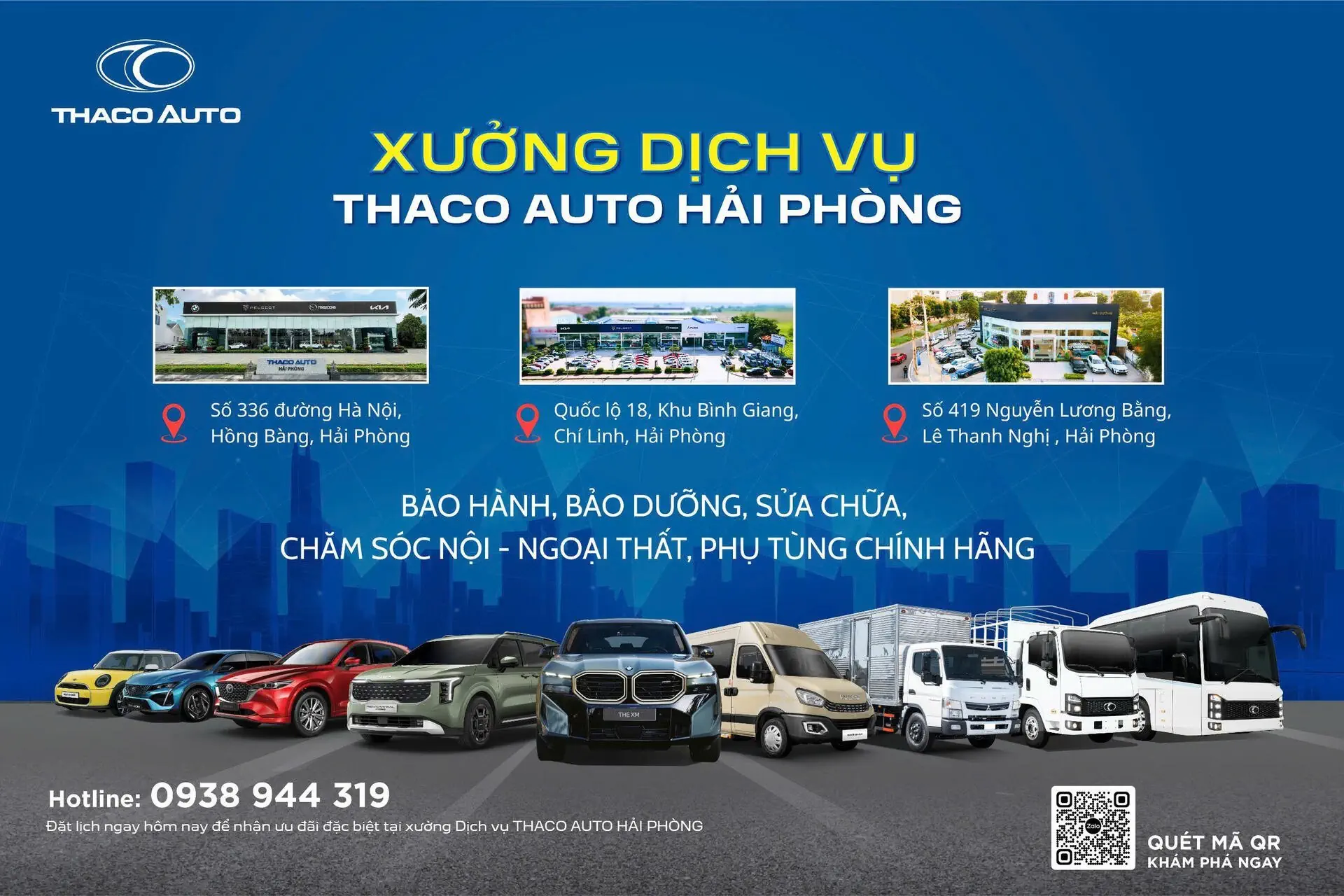XƯỞNG DỊCH VỤ CHÍNH HÃNG THACO AUTO HẢI PHÒNG