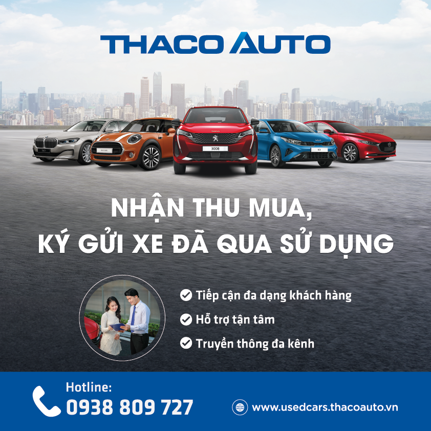 Nhận thu mua, Ký gửi xe ô tô đã qua sử dụng cùng THACO AUTO Hải Phòng